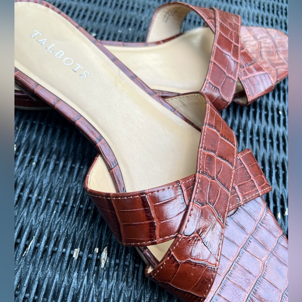Faux Croc Sandal Slides
